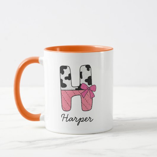 Benutzerdefinierter Anfangsbuchstabe Tasse | Rosa (Links)