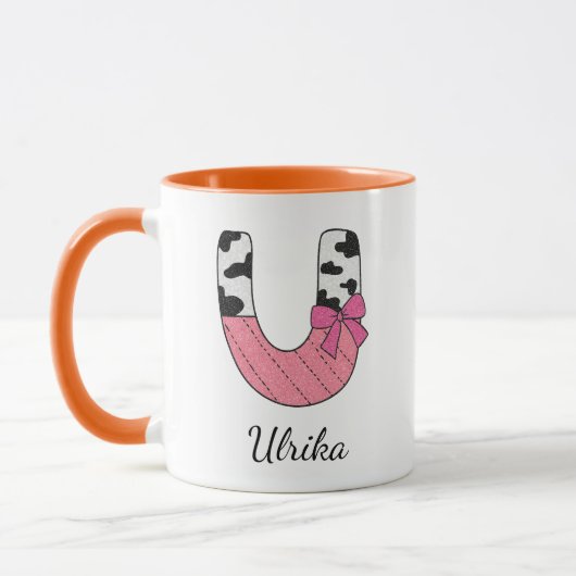 Benutzerdefinierter Anfangsbuchstabe Tasse | Rosa (Links)