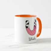 Benutzerdefinierter Anfangsbuchstabe Tasse | Rosa (VorderseiteRechts)