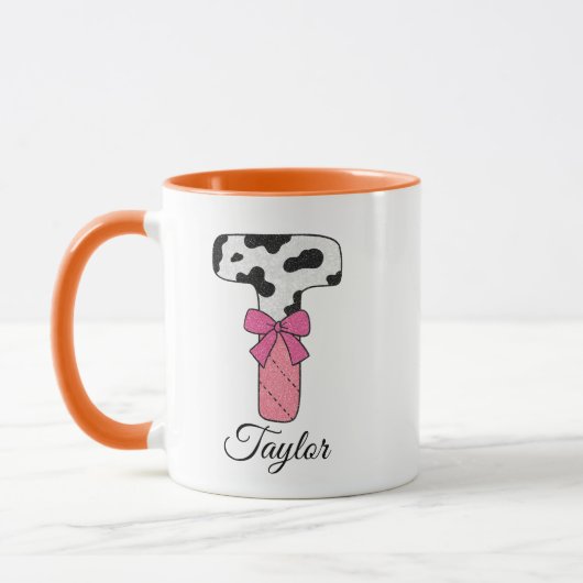 Benutzerdefinierter Anfangsbuchstabe Tasse | Rosa (Links)
