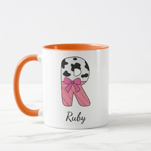 Benutzerdefinierter Anfangsbuchstabe Tasse | Rosa (Links)
