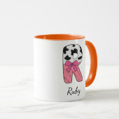Benutzerdefinierter Anfangsbuchstabe Tasse | Rosa (VorderseiteRechts)