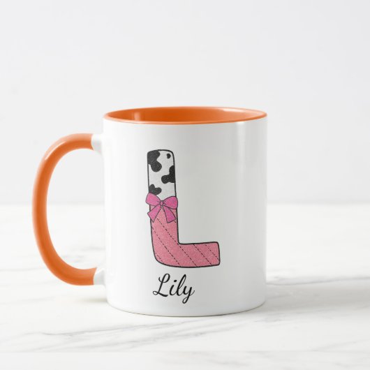 Benutzerdefinierter Anfangsbuchstabe Tasse | Rosa (Links)