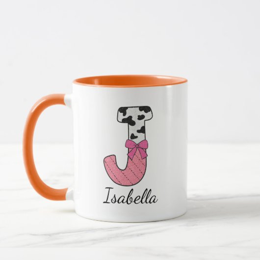 Benutzerdefinierter Anfangsbuchstabe Tasse | Rosa (Links)