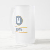 Benutzerdefinierter Anfangsbuchstabenname Monogram Mattglas Bierglas (Vorderseite Links)