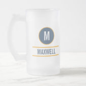 Benutzerdefinierter Anfangsbuchstabenname Monogram Mattglas Bierglas (Links)