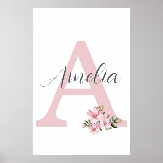 Benutzerdefinierter Anfangsname Personalisiertes K Poster (Vorne)