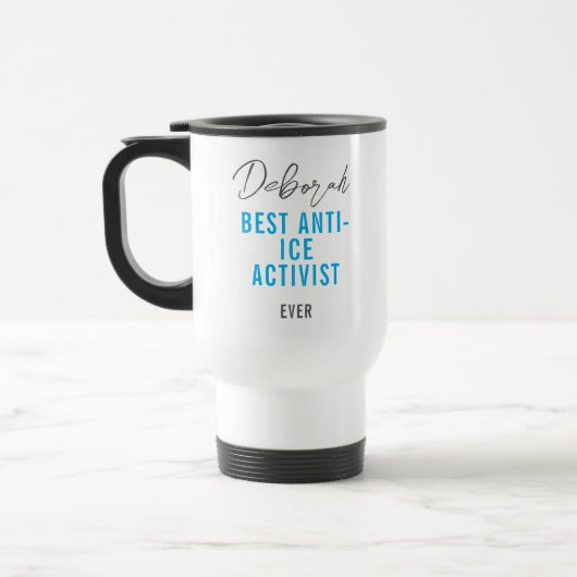 Benutzerdefinierter Anti-ICE-Protest-Kaffee Reisebecher (Links)