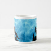 Benutzerdefinierter Aqua-Wolf-Initial-Design-Kaffe Kaffeetasse (Mittel)