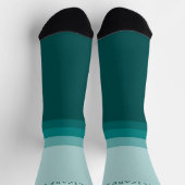 Benutzerdefinierter Aquamarin blauer Farbblock Socken (Oben)