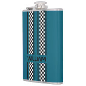 Benutzerdefinierter Aquamariner Blauer und schwarz Flachmann (Links)