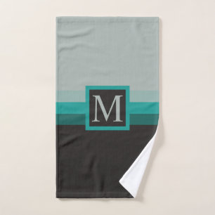 Benutzerdefinierter, Aquamariner, grüner, schwarze Handtuch