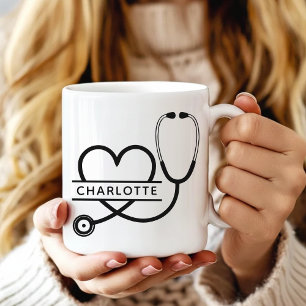 Benutzerdefinierter Arzt-Kaffeebecher, RN-Krankens Kaffeetasse