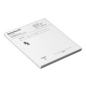 Benutzerdefinierter Arztrezeptblock RX editierbar Notizblock (angewinkelt)