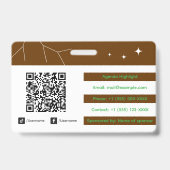 Benutzerdefinierter Ausweis mit QR-Code und Logo (Rückseite)
