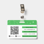 Benutzerdefinierter Ausweis mit QR-Code und Logo (Rückseite mit Clip)