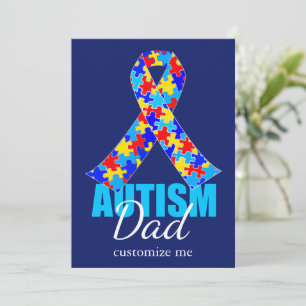 Benutzerdefinierter Autism Dad Blue Ribbon Vaterta Karte
