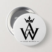 Benutzerdefinierter AW-Monogramm-Kronen-Logo-Rund- Button (Vorne & Hinten)