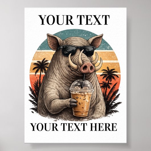 Benutzerdefinierter Babirusa-Name Geschenk Poster (Vorne)