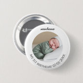 Benutzerdefinierter Baby-Foto-Geburtstagsbutton Button (Vorne & Hinten)