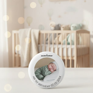 Benutzerdefinierter Baby-Foto-Geburtstagsbutton Button