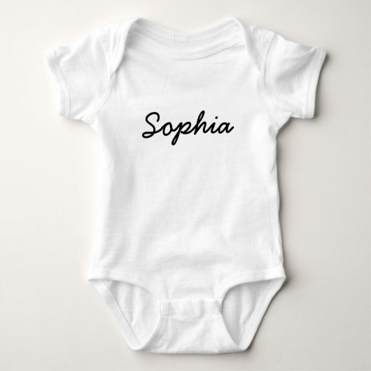 Benutzerdefinierter Babynamen | Minimale Skript-Ty Baby Strampler (Vorderseite)