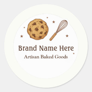 Benutzerdefinierter Bäckerei-Logo-Aufkleber - Cook Runder Aufkleber