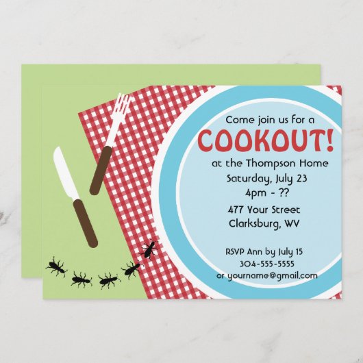 Benutzerdefinierter Backyard-Cookie Einladung (Vorne/Hinten)