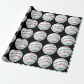 Benutzerdefinierter Baller Baseball-Name glücklich Geschenkpapier (Ungerollt)