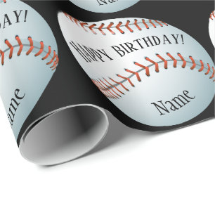 Benutzerdefinierter Baller Baseball-Name glücklich Geschenkpapier