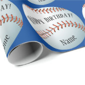 Benutzerdefinierter Baller Baseball-Name glücklich Geschenkpapier (Rolleneckpunkt)