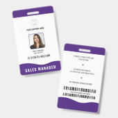 Benutzerdefinierter Bar-Code, Logo, Name, Mitarbei Ausweis (Vorder- & Rückseite)