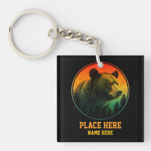 Benutzerdefinierter Bär Tier Ort Land Souvenir  Schlüsselanhänger