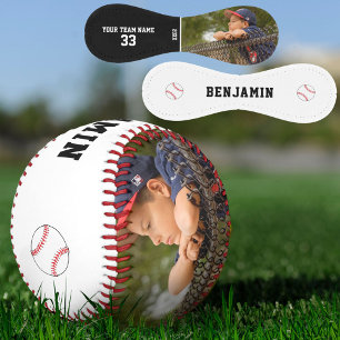 Benutzerdefinierter Baseball mit Name, Nummer, Fot