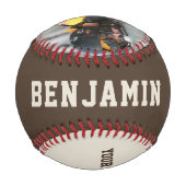 Benutzerdefinierter Baseball mit Name, Nummer, Fot (Rückseite)