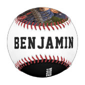 Benutzerdefinierter Baseball mit Name, Nummer, Fot (Rückseite)