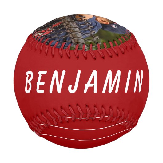 Benutzerdefinierter Baseball mit Name und Foto (Rückseite)