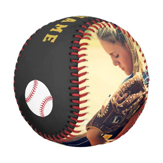 Benutzerdefinierter Baseball mit Teamname, Nummer, (Schrägansicht)