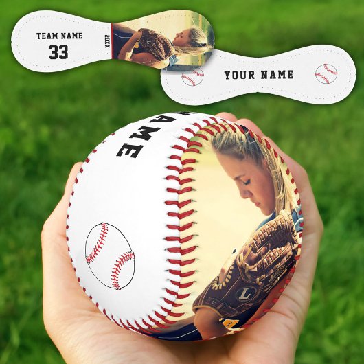 Benutzerdefinierter Baseball mit Teamname Nummer F