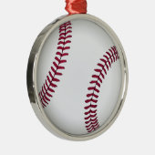 Benutzerdefinierter Baseball Silbernes Ornament (Rechts)