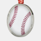 Benutzerdefinierter Baseball Silbernes Ornament (Links)