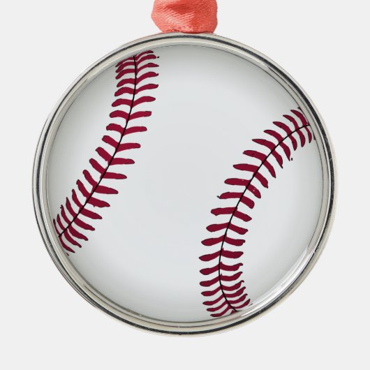 Benutzerdefinierter Baseball Silbernes Ornament (Vorne)