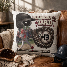 Benutzerdefinierter Baseball-Vater-Name mit Foto Kissen