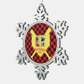 Benutzerdefinierter Baseballname, FotoCollage Schneeflocken Zinn-Ornament (Rechts)