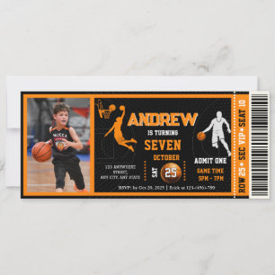 Benutzerdefinierter Basketball-Geburtstagsticket m Einladung