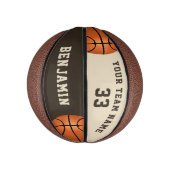 Benutzerdefinierter Basketball mit Name, Team und (Vertikal)