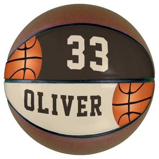 Benutzerdefinierter Basketball mit Name und Nummer (Vorderseite)