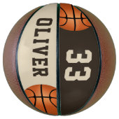 Benutzerdefinierter Basketball mit Name und Nummer (Vertikal)