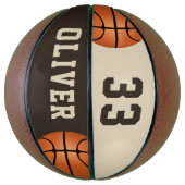 Benutzerdefinierter Basketball mit Name und Nummer (Vertikal)