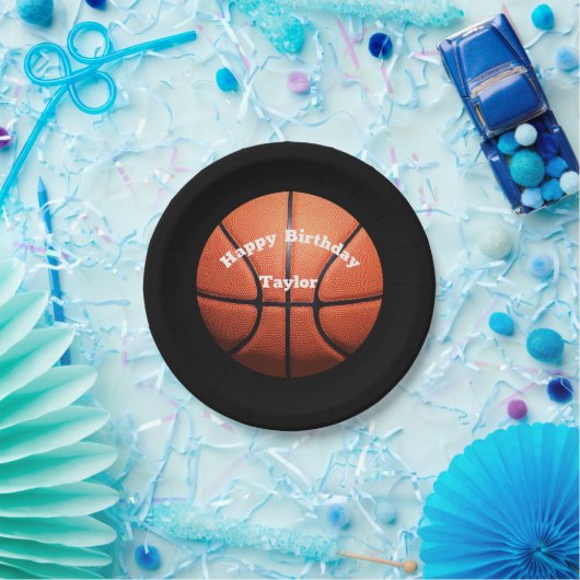 Benutzerdefinierter Basketballname Pappteller (Party)